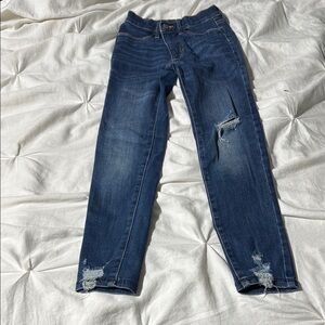 Stylish Blue Distressed Girls Jeans